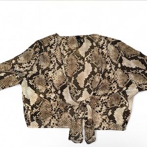 Windsor Snakeskin Patterned Tie up Top